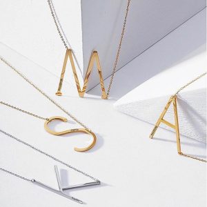 Engraved Alphabet A Initial Necklace