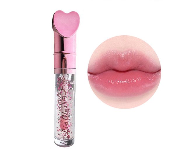 Love Heart-Shaped Color Changing No Stain On Cup Lip Lotion Moisturizing