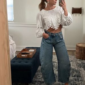 MidRise Barrel Jeans