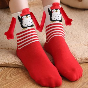 Hand Holding Couple Magnetic Handle Christmas Stockings