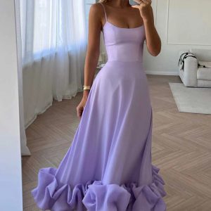 Flounce Bustier Midi Dress