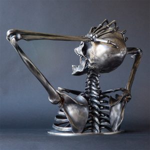 Break The Rules Madness Skeleton Bust Sculpture