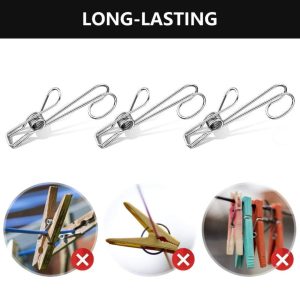 Stainless Steel Metal Long Tail Clip (6 Pieces / Set)