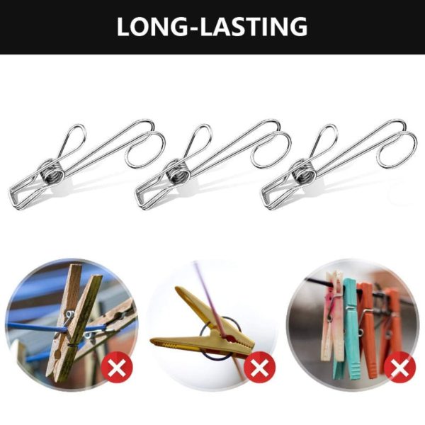 Stainless Steel Metal Long Tail Clip (6 Pieces / Set)