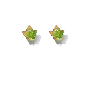 Green Maple Leaf Earrings