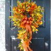 French Berries Orange Brown Swag Wreath