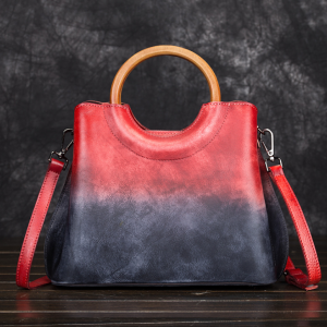 Retro Craft Hand-Painted Suede Leather Handbags