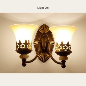 Luminoglow - Retro Wall Lamp With Double Lampshades