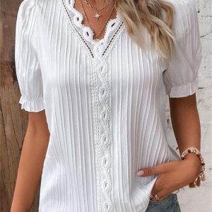 Modize - V-Neck Elegant Shirt