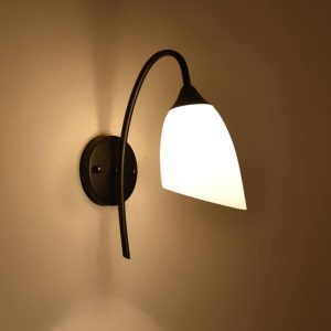 Glowglow - Modern Angled, Bell-Shaped Wall Lamp With Arm