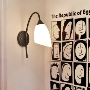 Glowglow - Modern Angled, Bell-Shaped Wall Lamp With Arm