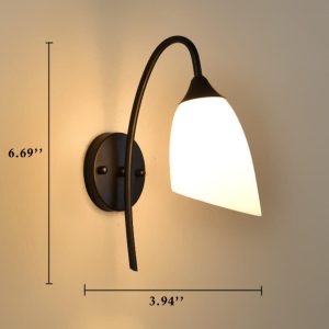 Glowglow - Modern Angled, Bell-Shaped Wall Lamp With Arm