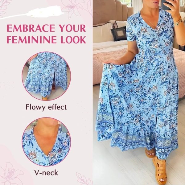 Floral Print VNeck Dress