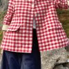 Women'S Plaid Pocket Long Sleeve Cotton And Linen Cardigan