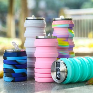 Silicone Folding Sports Water Bottle