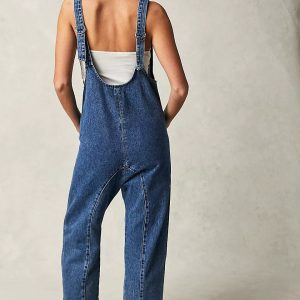 Denim Jumpsuit With Pockets