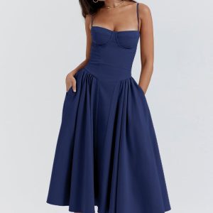 Sleeveless Corset Fit Midi Dress