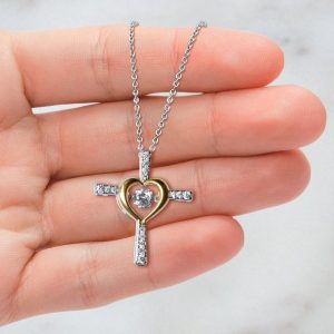 Gift To My Baby Girl Daughter Cross Dancing Necklace