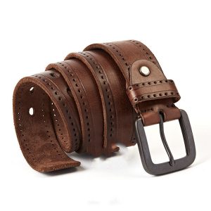 Men'S Leather Belt Pin Buckle Top Layer Cowhide Casual