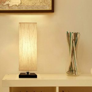 Modern Simple Square Small Cloth Cover Table Lamp