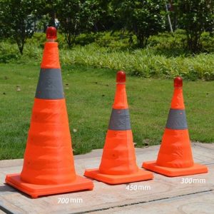 Foldable Traffic Reflective Safety Cone With Led Lights