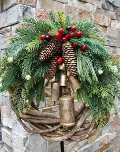 Farmhouse Christmas Wreath, Boho Wreath, Holiday Wreath