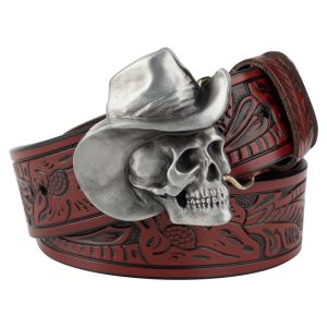 Hat Skull Alloy Belt Buckle Flower