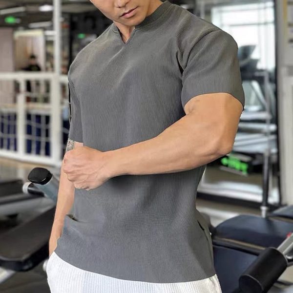 Men'S VNeck Short Sleeve Muscle Athletic Workout TShirts