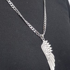 Long Simple Titanium Steel Sweater Chain Pendant Necklace