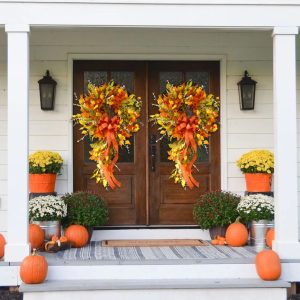 French Berries Orange Brown Swag Wreath