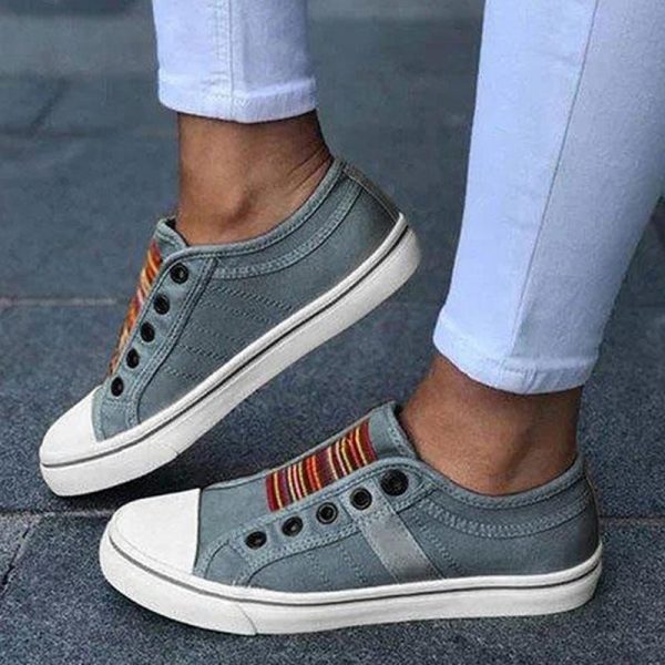 Summer Vintage Denim Slip On Shoes