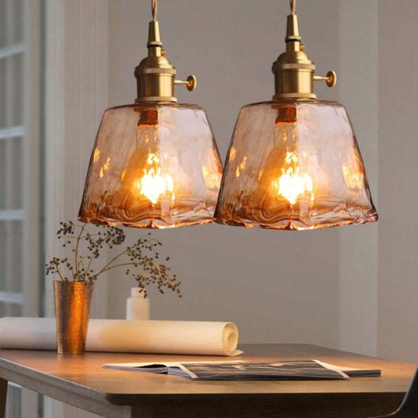 Levy Retro Led Pendant Lamps Gold Metal Glass Bedroom Living Room Dining Room