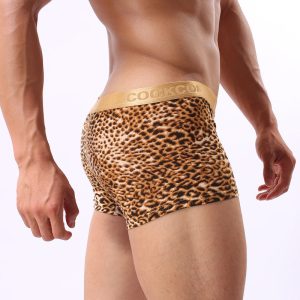 Men'S Panties With Gold-Rimmed Leopard Print