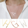 Engraved Alphabet A Initial Necklace