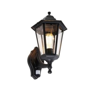 Glowwatch - Outdoor Wall Lantern Black With Motion Sensor