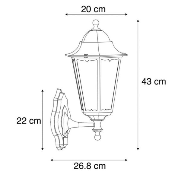 Glowwatch - Outdoor Wall Lantern Black With Motion Sensor