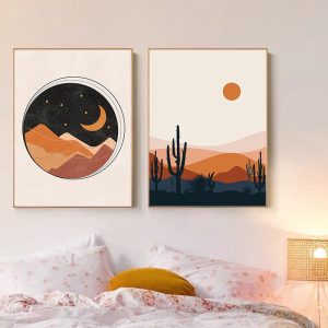 Vintage Sun & Moon Canvas Art