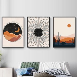 Vintage Sun & Moon Canvas Art