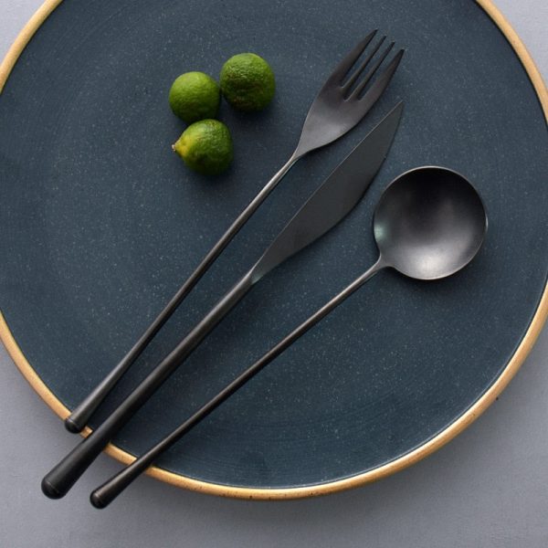 Retro Black Flatware 4Pc Set