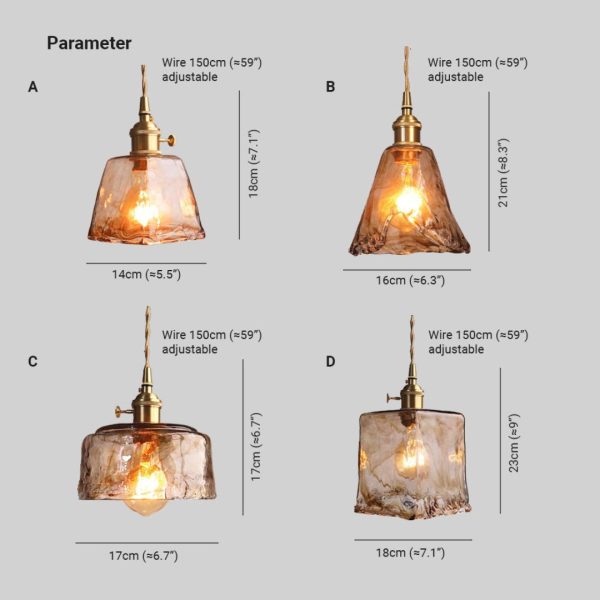 Levy Retro Led Pendant Lamps Gold Metal Glass Bedroom Living Room Dining Room