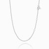 17.7In Rolo Chain Basic Necklace Silver Length Adjustable