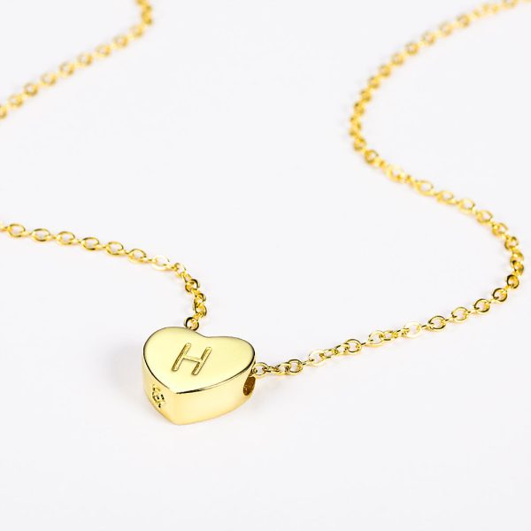 Engraved Heart Initial Necklace