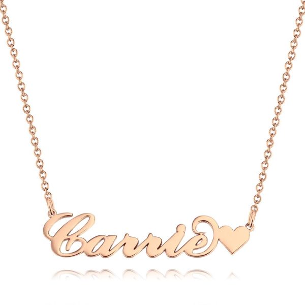 Carrie Style Custom Name Necklace With Little Heart Unique Gift