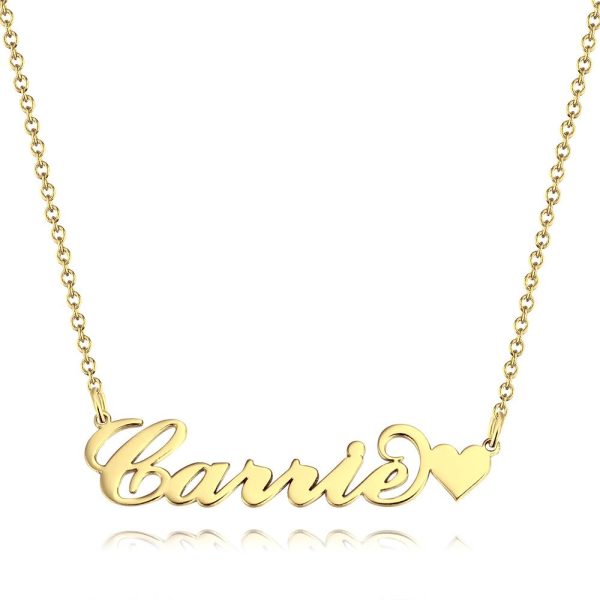 Carrie Style Custom Name Necklace With Little Heart Unique Gift