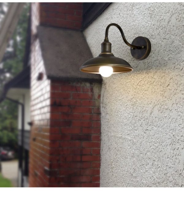 Eisenglow - Retro Outdoor Wall Light With 1 Light Dome Made Of Iron