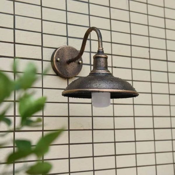 Eisenglow - Retro Outdoor Wall Light With 1 Light Dome Made Of Iron