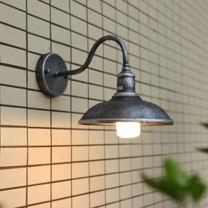 Eisenglow - Retro Outdoor Wall Light With 1 Light Dome Made Of Iron