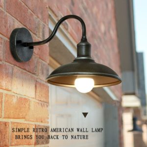 Eisenglow - Retro Outdoor Wall Light With 1 Light Dome Made Of Iron