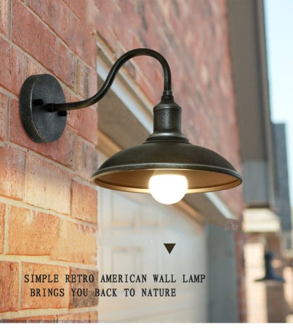 Eisenglow - Retro Outdoor Wall Light With 1 Light Dome Made Of Iron