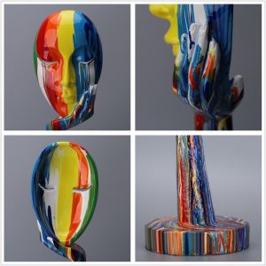 Vibrantvisage - Colorful Face Statue